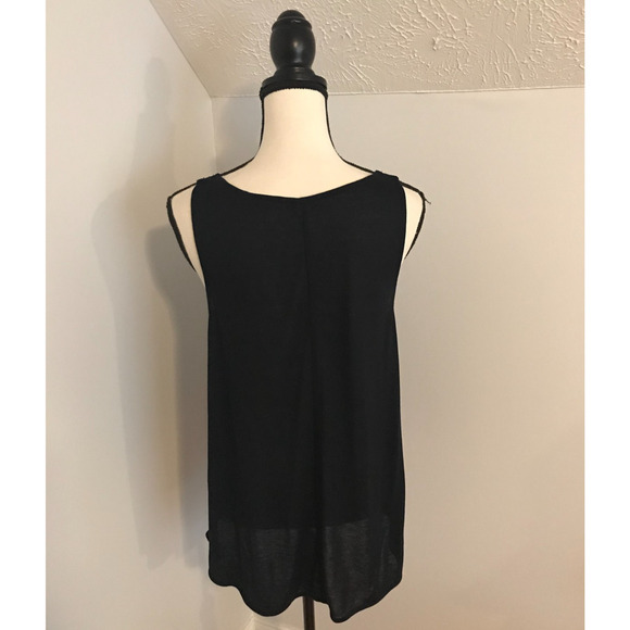 Anthropologie Leifnotes Navy Blue Scalloped Rope Tank Top - Size Small - Picture 3 of 8